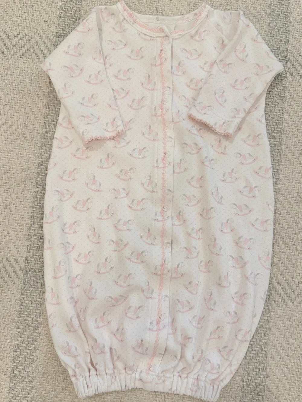 Lullaby Set Baby Newborn Baby Girl Printed Convertible Gown with Snaps